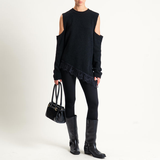 Vicolo-Leggings elastico in vita - Nero