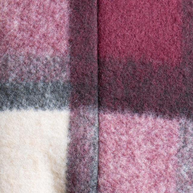 Vicolo-Giacca quadri con cintura - vino/latte/grigio