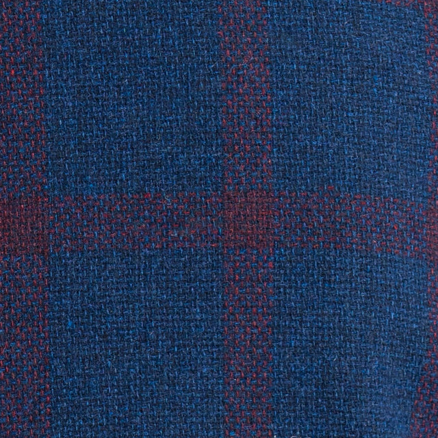 Vicolo-Giacca misto lana un bottone con spille - quadri blu/vino