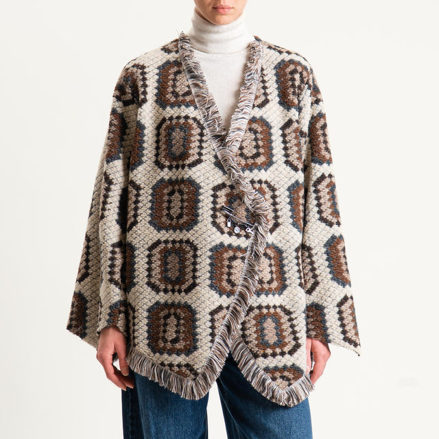 Vicolo-Cardigan misto lana fantasia - moro/latte