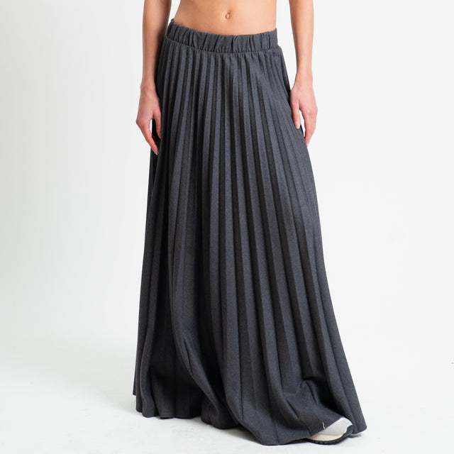 Vicolo-Gonna plissè elastico in vita - antracite