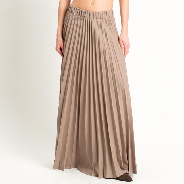 Vicolo-Gonna plissè elastico in vita - beige