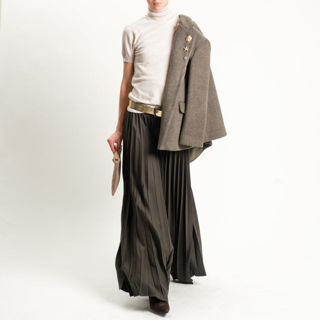 Vicolo-Gonna plissè elastico in vita - militare