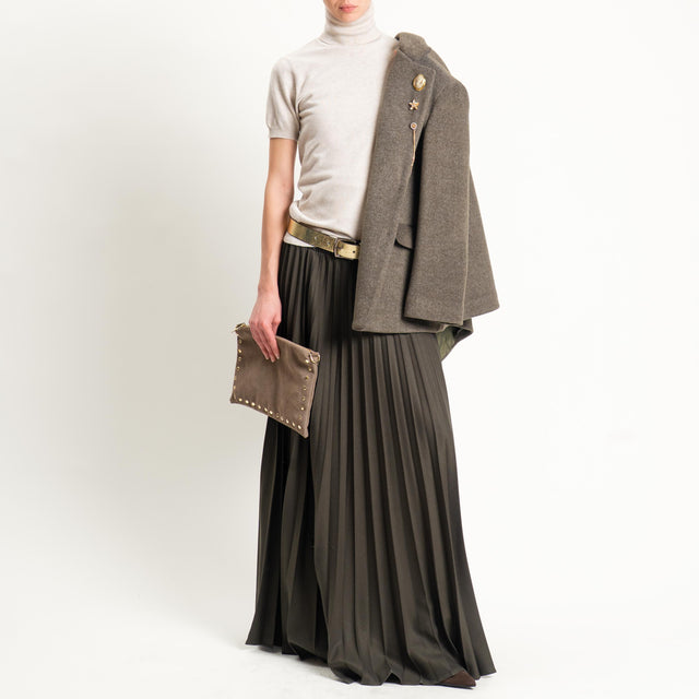 Vicolo-Gonna plissè elastico in vita - militare