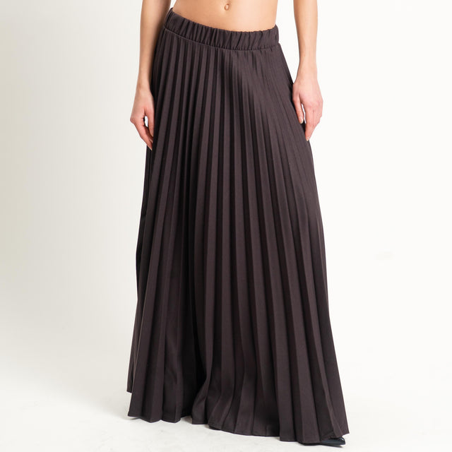 Vicolo-Gonna plissè elastico in vita - moro