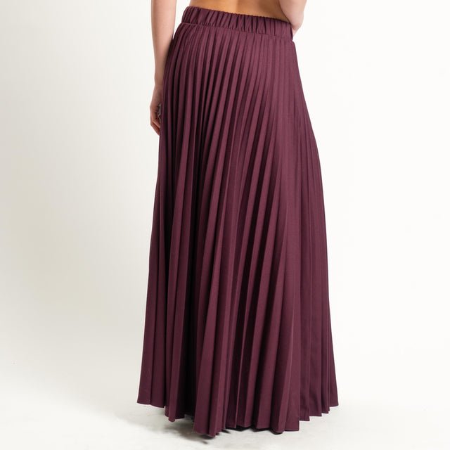 Vicolo-Gonna plissè elastico in vita - Bordeaux