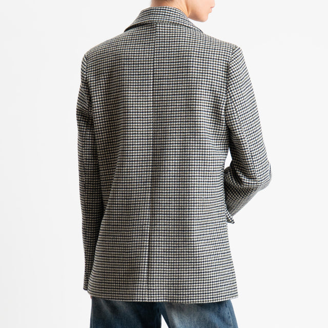 Vicolo-Giacca fantasia misto lana con spille - pied de poule latte/militare/nero