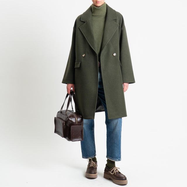 Vicolo-Cappotto misto lana egg fit - militare