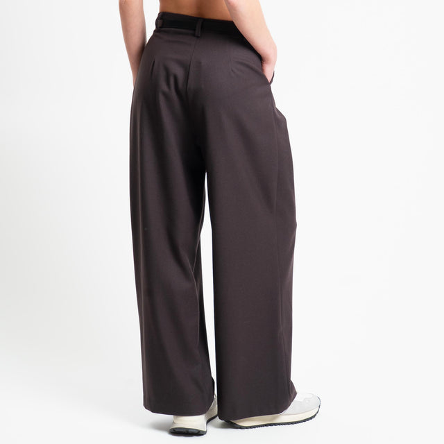 Vicolo-Pantalone pinces con cintura - moro