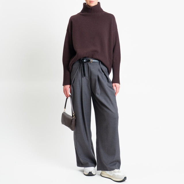 Vicolo-Pantalone pinces con cintura - antracite