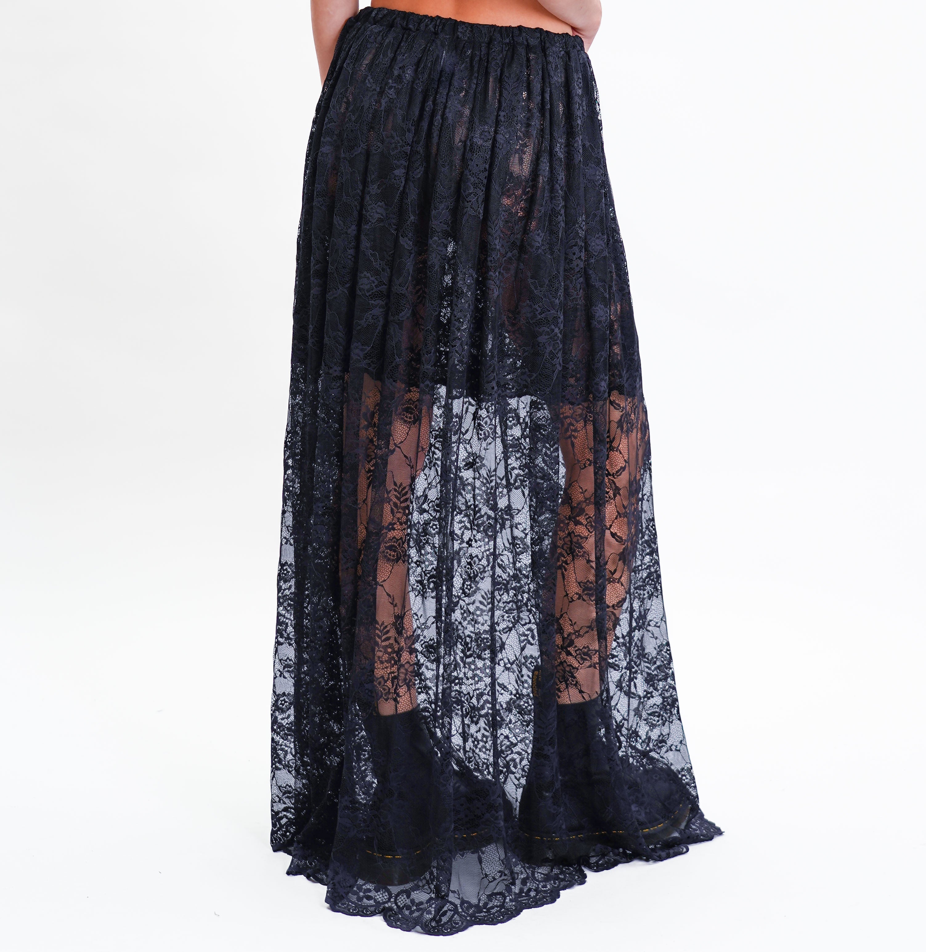 Lace elastic skirt deals