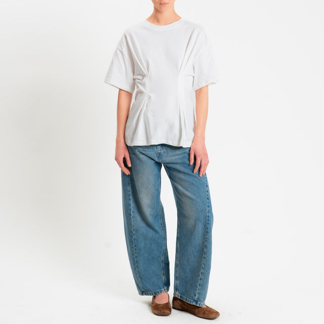 Vicolo-T-shirt con riprese davanti - bianco