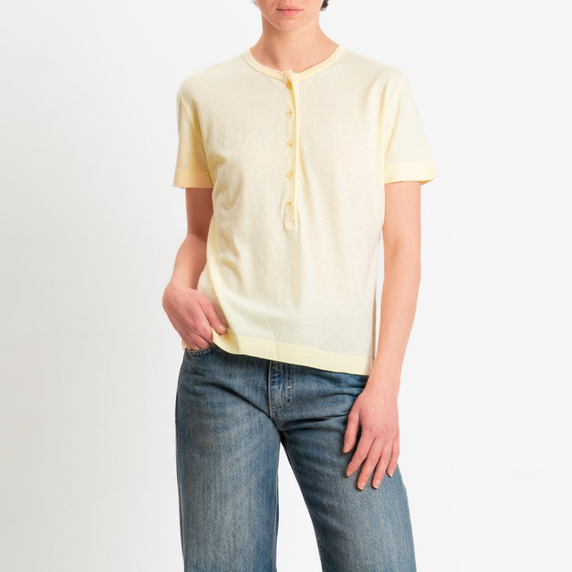 Vicolo-T-shirt chester mezza manica - yellow