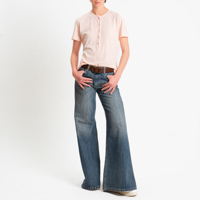 Vicolo-T-shirt chester mezza manica - pink