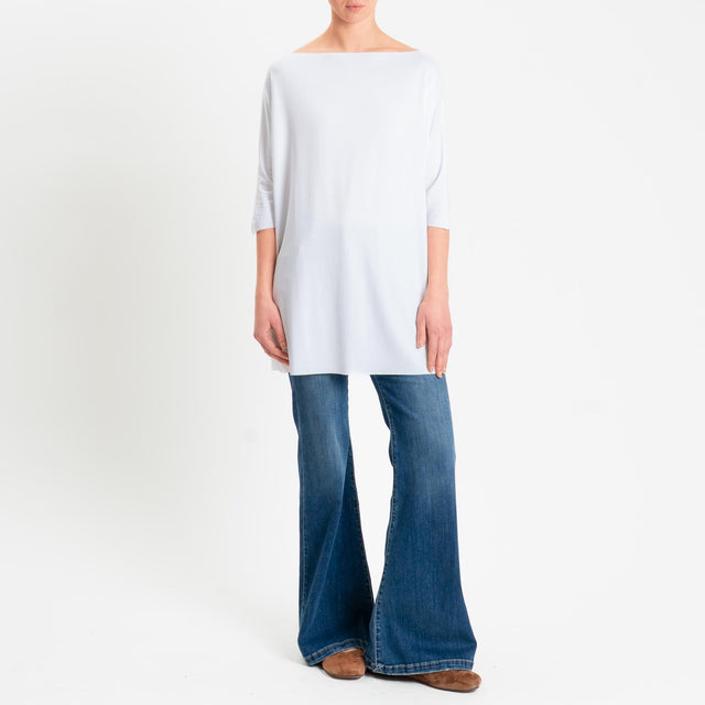 Vicolo-T-shirt over taglio vivo in jersey - bianco