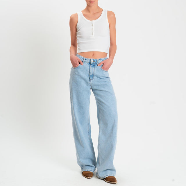 Vicolo-Canotta crop con bottoni - bianco