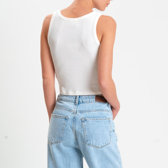 Vicolo-Canotta crop con bottoni - bianco