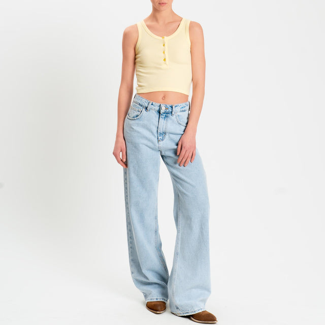 Vicolo-Canotta crop con bottoni - yellow