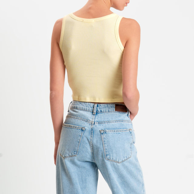Vicolo-Canotta crop con bottoni - yellow