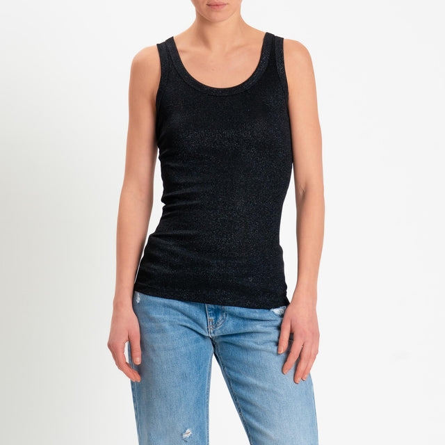 Vicolo-Top in lurex - nero/nero