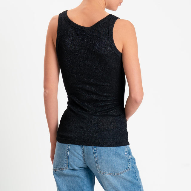 Vicolo-Top in lurex - nero/nero
