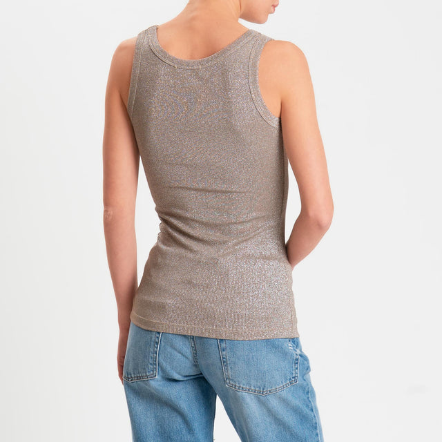 Vicolo-Top in lurex - orzo/argento