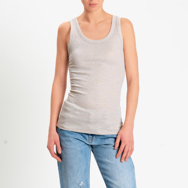 Vicolo-Top in lurex - sabbia/argento