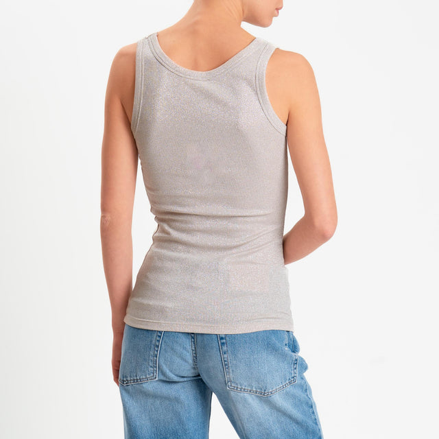 Vicolo-Top in lurex - sabbia/argento