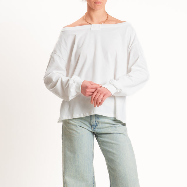 Vicolo-T-shirt scatola con dettaglio - bianco