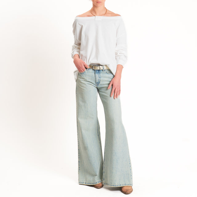 Vicolo-T-shirt scatola con dettaglio - bianco