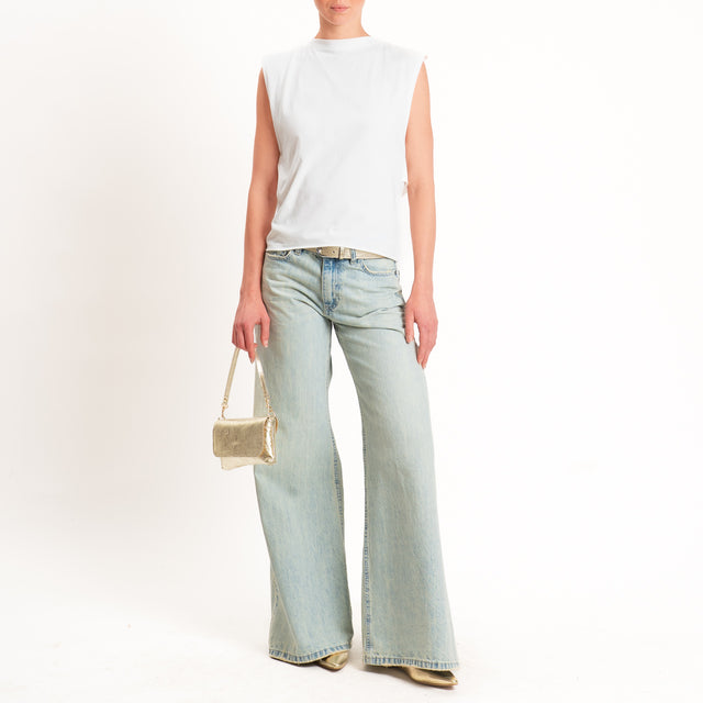 Vicolo-T-shirt scollatura dietro con fiocco - bianco