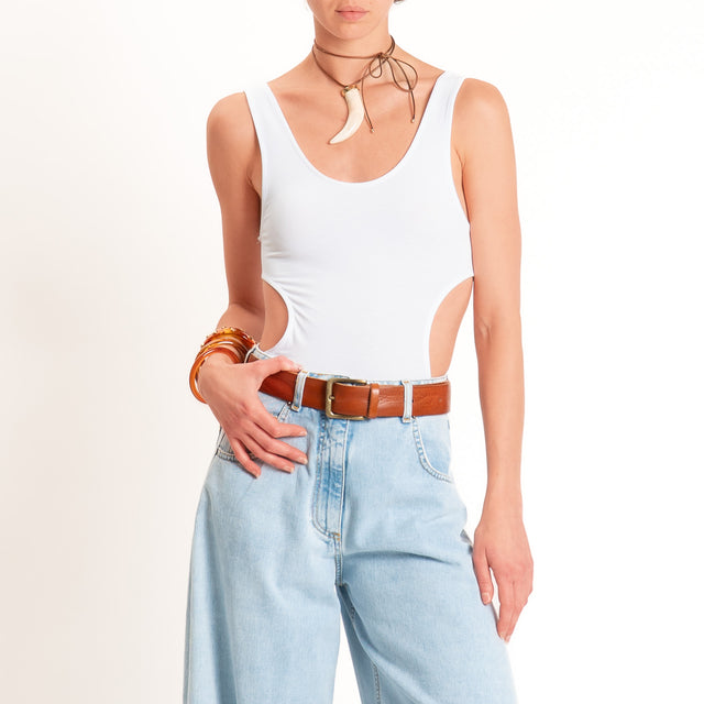 Vicolo-Body in jersey cut out - bianco