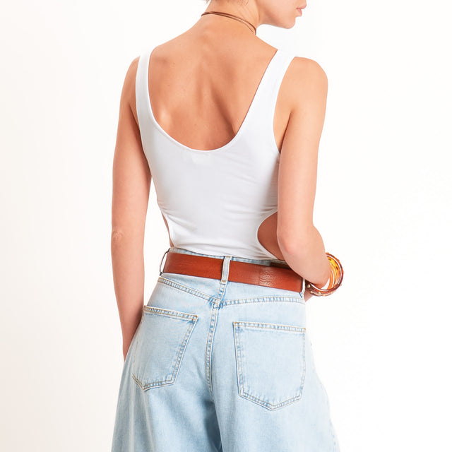 Vicolo-Body in jersey cut out - bianco