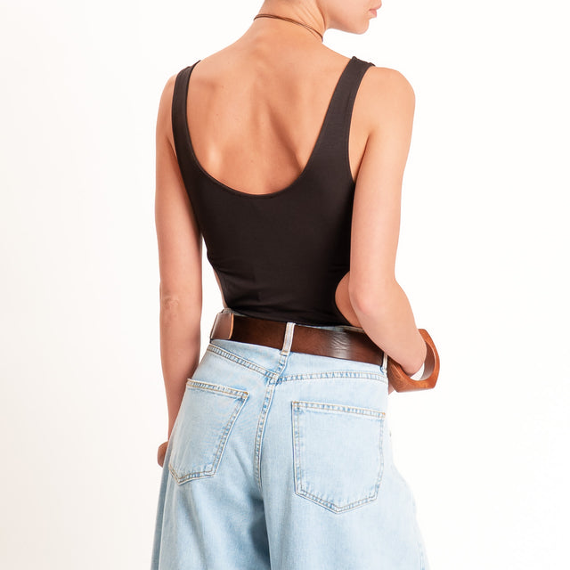 Vicolo-Body in jersey cut out - moro