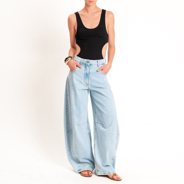 Vicolo-Body in jersey cut out - nero