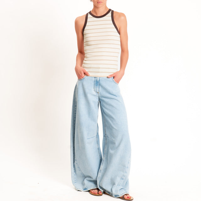 Vicolo-Top a righe a costine - beige/moro/burro