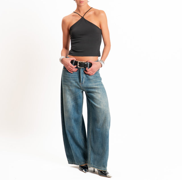 Vicolo-Top tessuto elasticizzato - nero