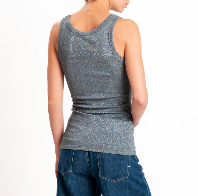 Vicolo-Top in lurex - grigio medio melange
