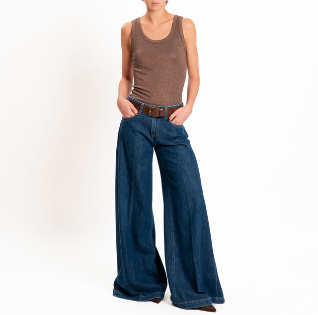 Vicolo-Top in lurex - tabacco