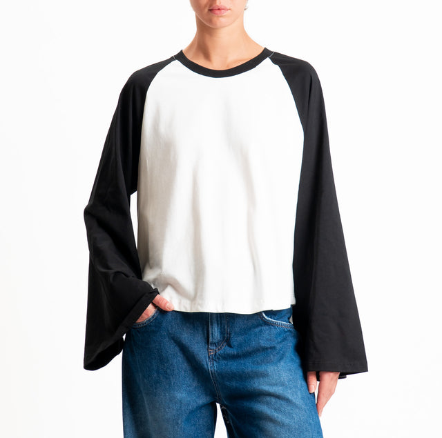 Vicolo-Two-tone T-shirt - white/black