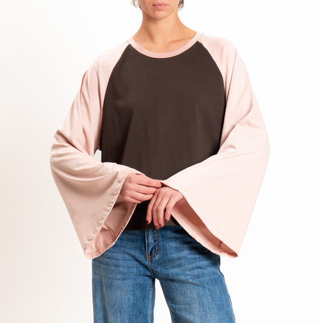 Vicolo-T-shirt bicolore - rosa/moro