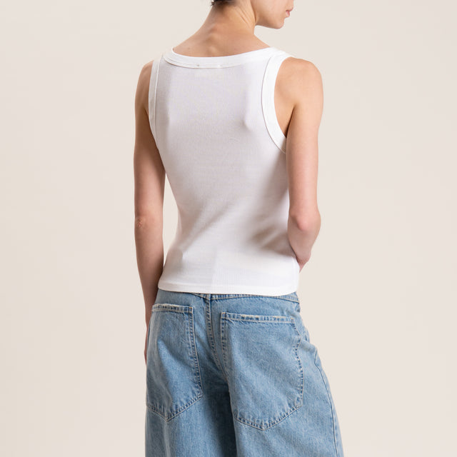 Vicolo-Top a costine scollo v - latte