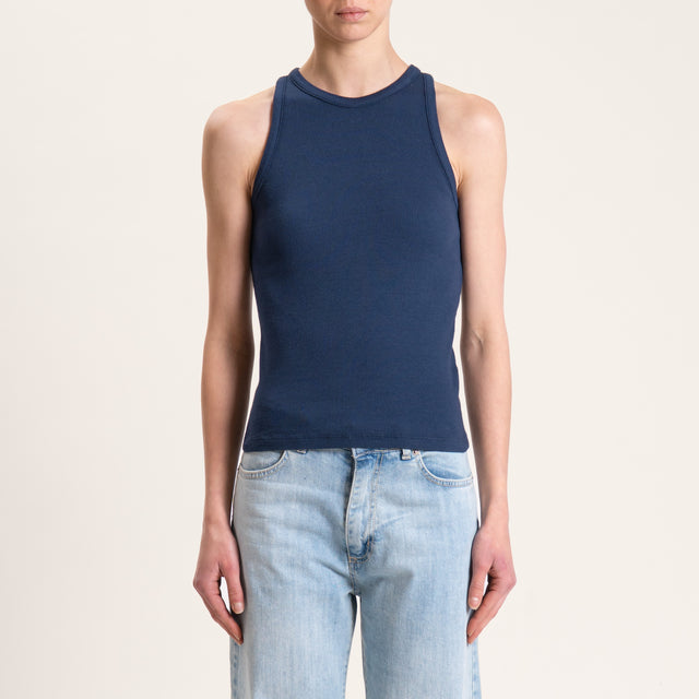 Vicolo-Top vogatore a costine - blu