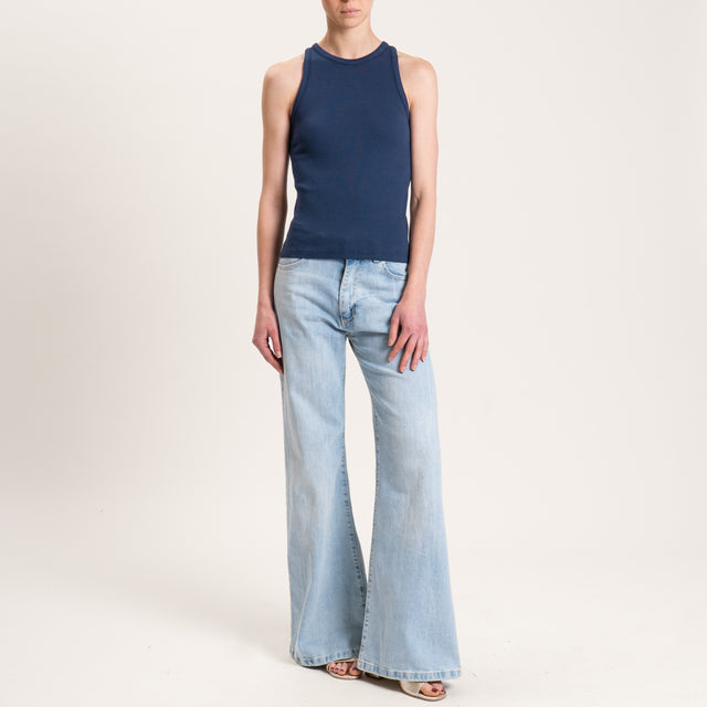 Vicolo-Top vogatore a costine - blu