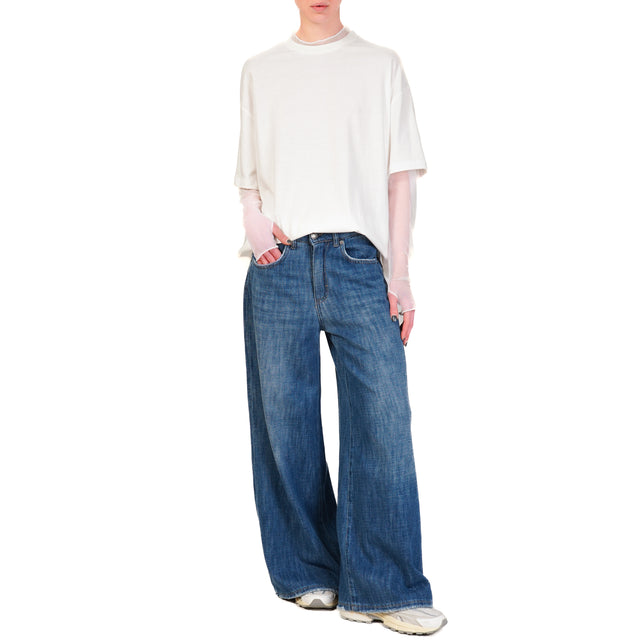 Vicolo-T-shirt doppio tessuto - bianco