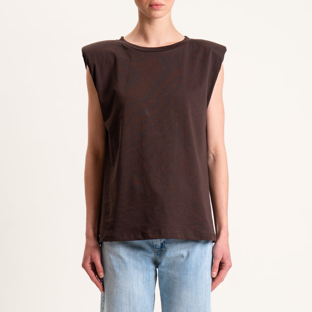 Vicolo-T-shirt con spalline - moro