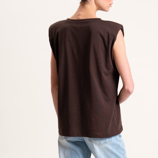 Vicolo-T-shirt con spalline - moro