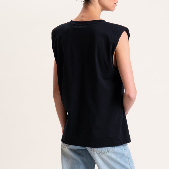 Vicolo-T-shirt con spalline - nero