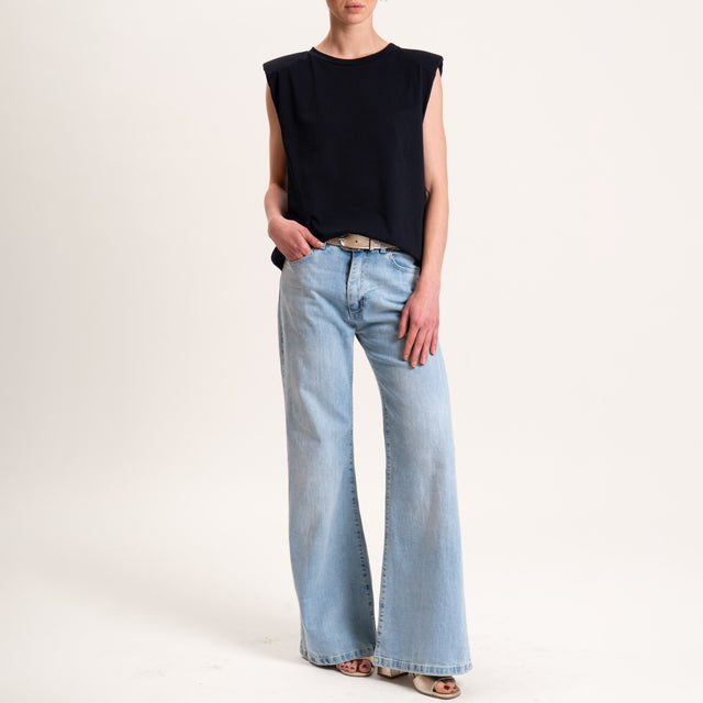 Vicolo-T-shirt con spalline - nero