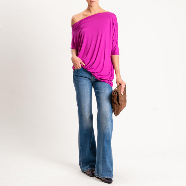 Vicolo-T-shirt over taglio vivo in jersey - ametista